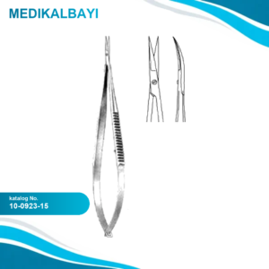 10.0923.15 Reill Mikro Makas Eğri, 1 Tırtıklı Bıçak 15.5cm