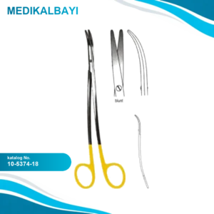10.5374.18 Metzenbaum İnce Makas Künt/Künt S-Eğri 18cm TC