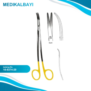 10.5374.20 Metzenbaum ince Makas Künt/Künt S-Eğri 20cm TC
