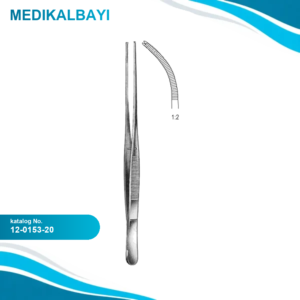 12.0153.20 Brophy Doku Forsepsi Eğri 1x2T, 20cm