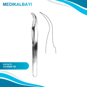 12.0308.16 Mikro Forseps Eğri 16cm (Saatçi Forsepsi )