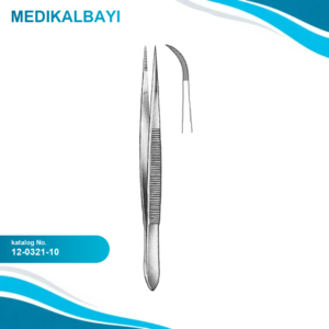 12.0321.10 Mikro Forseps Eğri 10.5cm