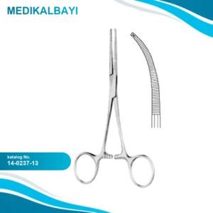 14.0237.13 Kocher Hemostatik Forseps Eğri 13cm