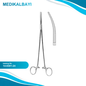 14.0301.24 Bengolea Hemostatik Forseps Eğri 24cm