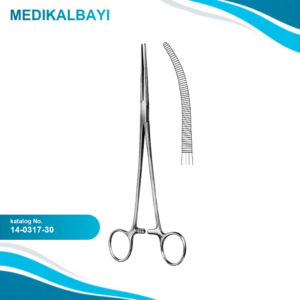 14.0317.30 Roberts Hemostatik Forseps Eğri 30cm