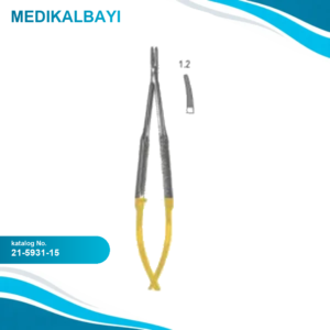 21.5931.15 Castroviejo Portegü Eğri, 1.2mm Pürüzsüz Uçlu, 15cm TC