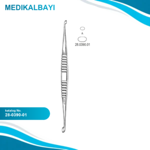 28.0390.01 Volkmann Kemik Küreti Çift Taraflı Fig.A, 21.5cm