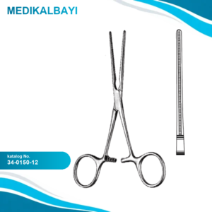34.0150.12 DeBakey Buldog Atravmatik Forseps Düz 12cm