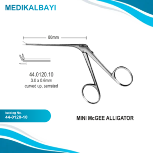 44.0120.10 Mikro Kulak Forsepsi Tırtıklı Yukarı Açılı 3.0x0.6mm, 8cm