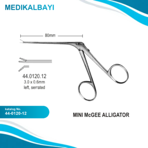 44.0120.12 Mikro Kulak Forsepsi Tırtıklı Sol 3.0x0.6mm, 8cm