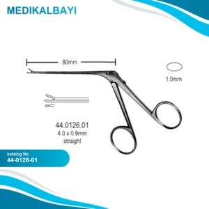 44.0126.01 Mikro Kulak Forsepsi Düz 1.0x0.9mm, 8cm