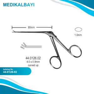44.0126.02 Mikro Kulak Forsepsi Yukarı Açılı 1.0x0.9mm, 8cm