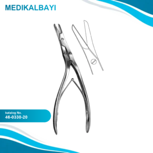 46.0330.20 Caplan Septum Makas Tırtıklı Açılı Şaft 20cm