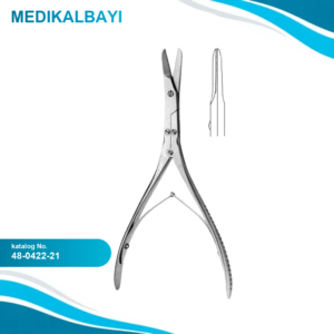48.0422.21 Caplan Nazal Makas Açılı, Tırtıklı, 215mm