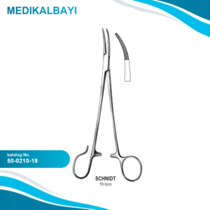 50.0210.19 Schnidt Tonsil Forsepsi Hafif Eğri, Bir Açık Halka 19cm