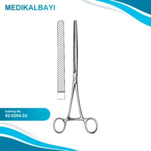 52.0204.24 Doyen Bağırsak Klempi Düz Uzun Tırtıklı 24cm