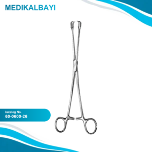 60.0600.26 Schroeder Vulsellum Forseps Düz 2x2 Dişli 26cm