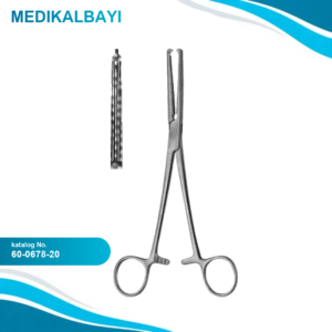 60.0678.20 Gwilliams Histerektomi Forsepsi Düz 1x2 Dişli, 20cm