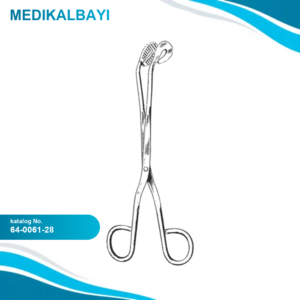 64.0061.28 Üniversal Sterilizasyon Forsepsi Eğri 28cm