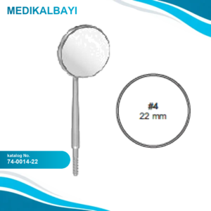 74.0014.22 Rodyum Ön Yüzeyli Ağız Aynası, No:4 = 22 mm, Konik Soketli