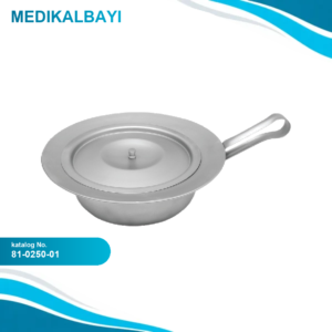 81.0250.01 Yetişkin Yuvarlak Tip Yatak Lazımlığı, Kapaklı Ø300 mm, 75 mm
