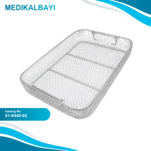 81.0440.02 Tel Örgülü Sterilizasyon Tepsisi 240x240x50 mm